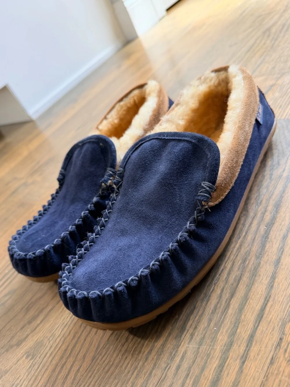 L.L. Bean Loafers Men's Wicked Good Slippers, Venetian Navy Blue 9 Medium EUC